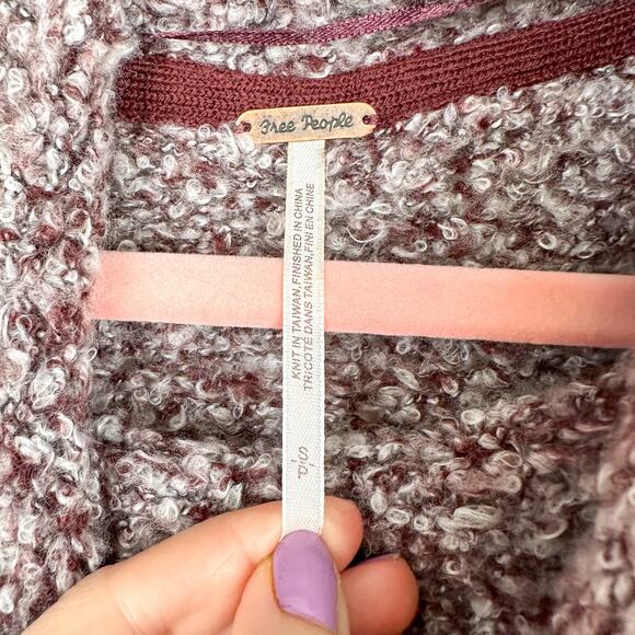 Free People BFF Cowl Neck Sweater Grape Hyacinth Size S Slouchy OB1032730 - Picture 5 of 7